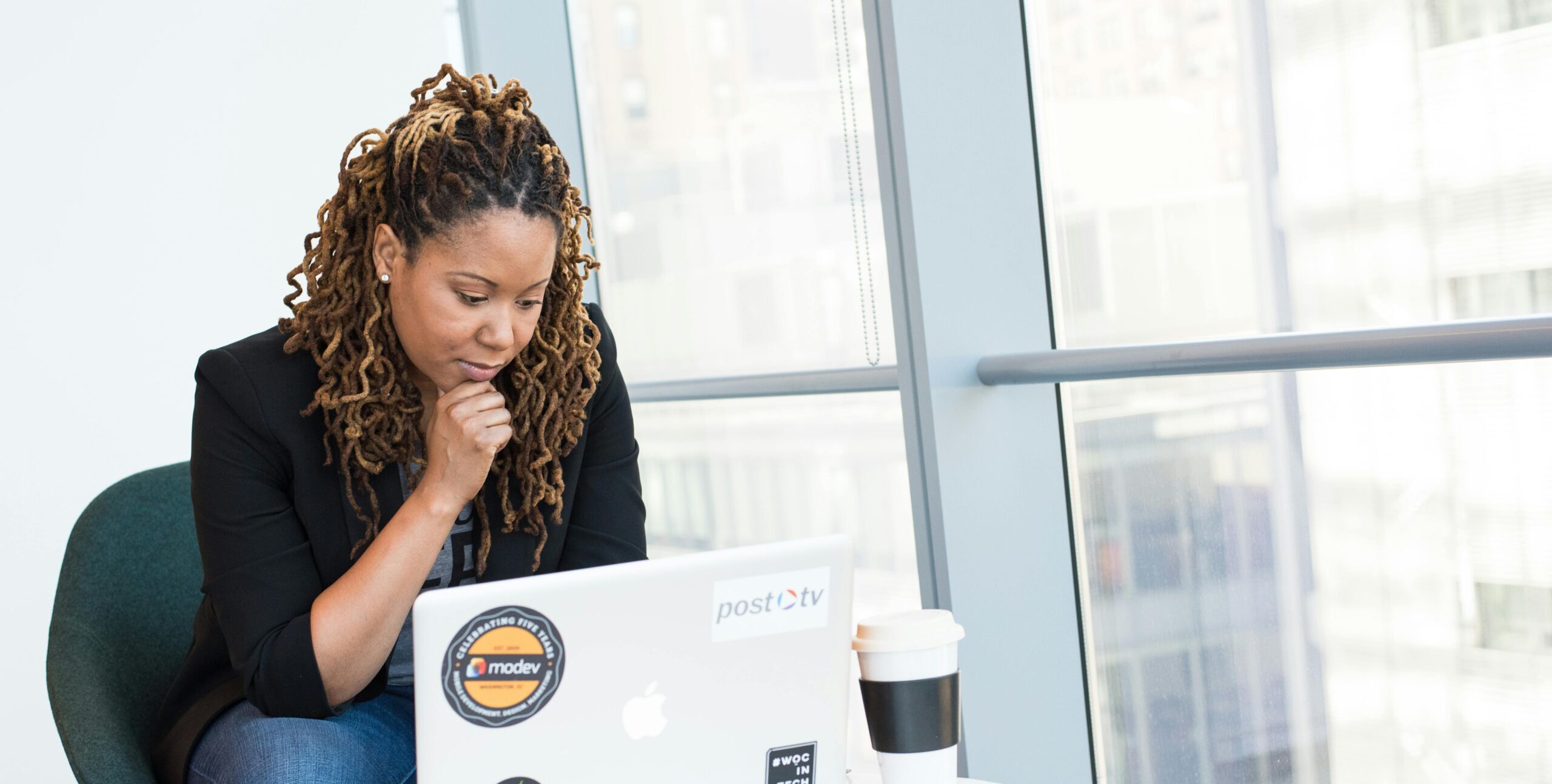 Woman researching why an ultrasound matters before making a decision about abortion.